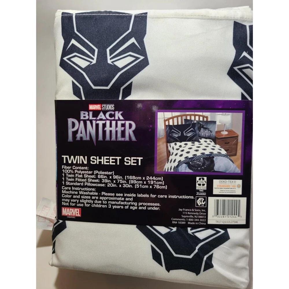 Legacy Jay Franco Marvel Black Panther Wakanda 3 Pc Twin Sheet Set Avengers NWT